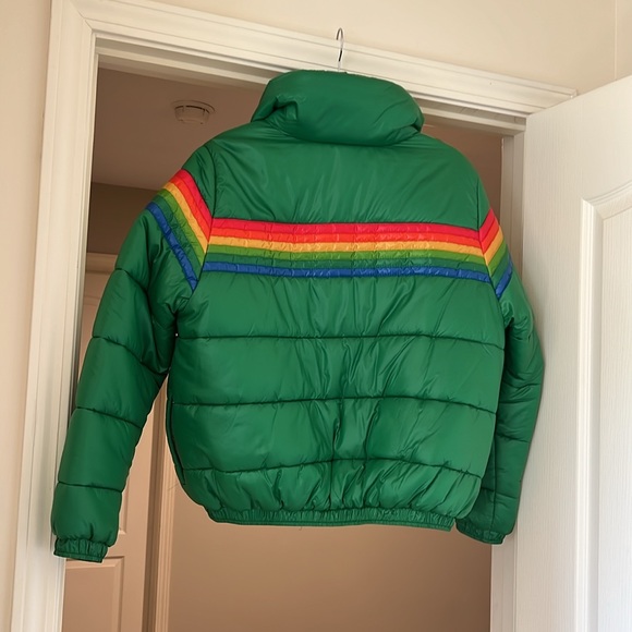 Aviator Nation 6 STRIPE LUXE APRES PUFFER JACKET - GLOSSY AMAZON perfect! - Picture 4 of 6